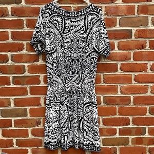 Chico's Black and White Pattern Slinky Dress